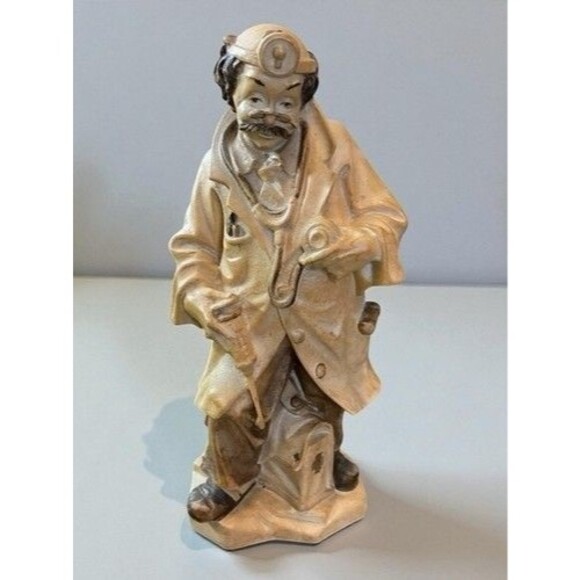 VTG 70s Toni Baur Wood Carving Arzt Mit Großer Spritze Old School Doctor 6" - Picture 9 of 13